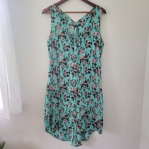 Volcom Mint Green Floral High-Low Dress